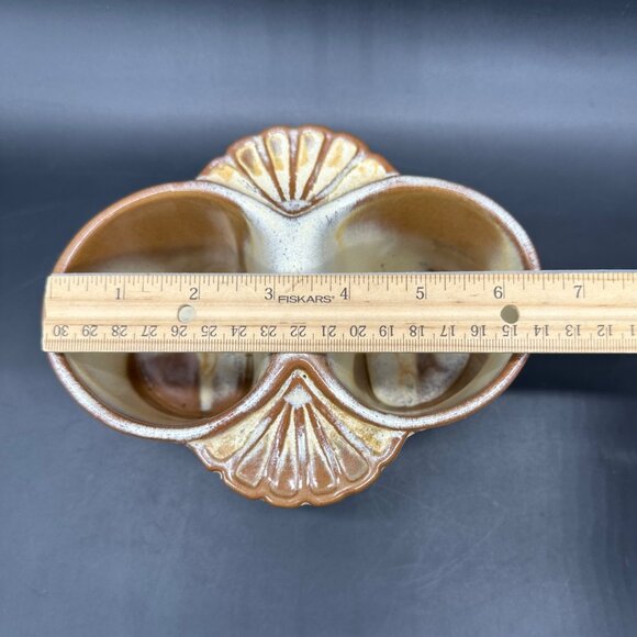 Vintage Frankoma Pottery Double Herb Pot Planter Shell Pen Holder USA Retro - Picture 13 of 14